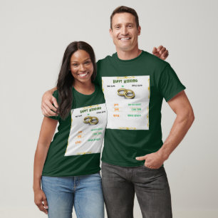 Camiseta Elegante Casal de Noivos Personalizado em Verde de