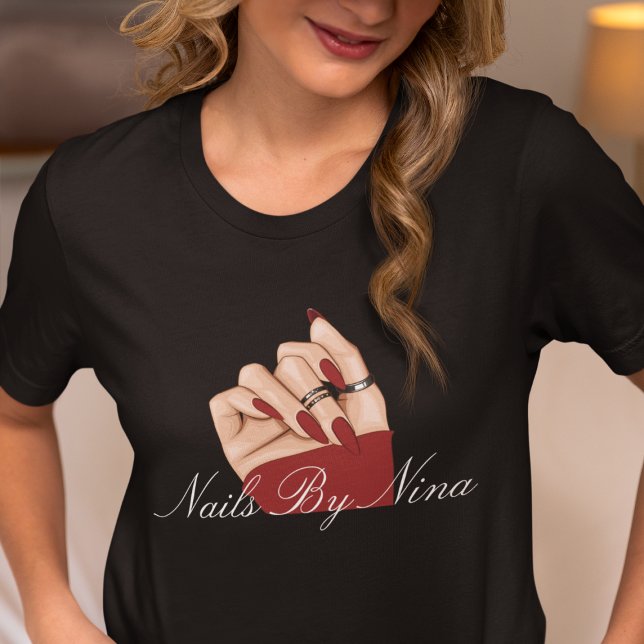 Camiseta Elegante Chic Nail Beauty Salon Manicurist Uniform (Criador carregado)