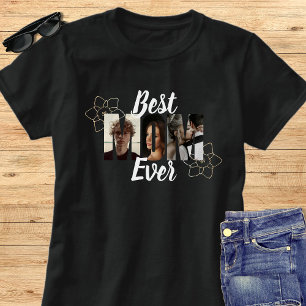 Camiseta Elegante Colagem de Fotos Melhor Mãe do Mundo em P