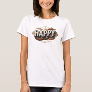 Camiseta Elegante composição artística FELIZ