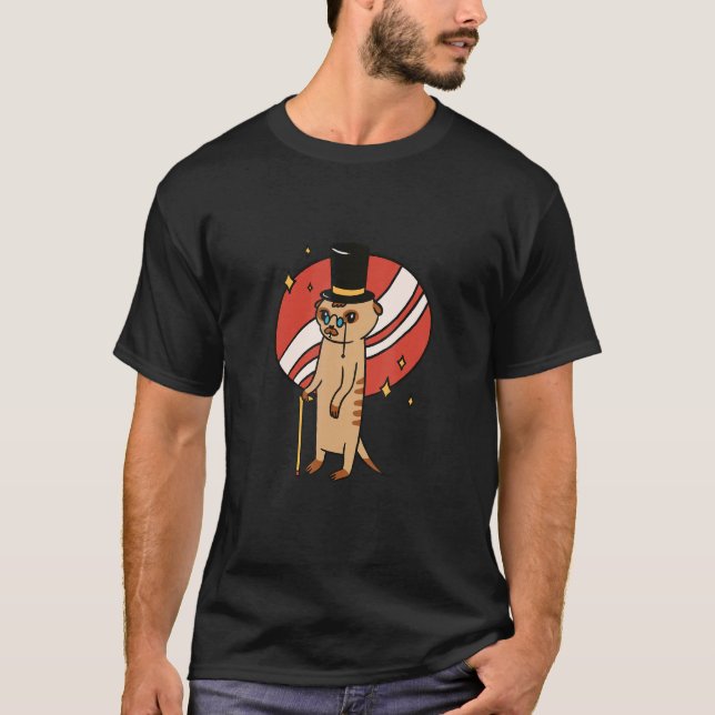 Camiseta Elegante de Animais Meerkat (Frente)