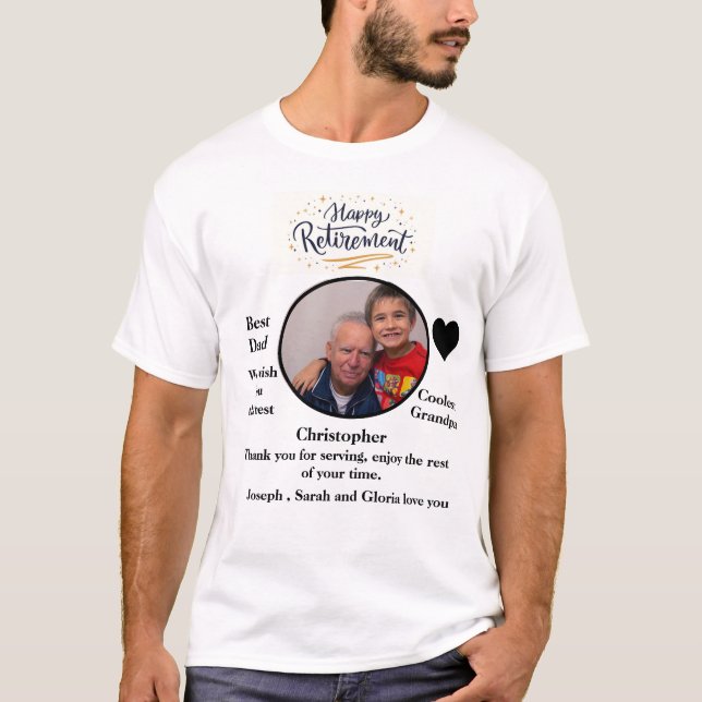Camiseta Elegante de Retirada de Fotografias Personalizada (Frente)