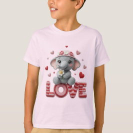 Camiseta Elegante Design de Berçário de Elefante de Crochê 