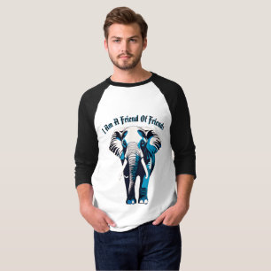 Camiseta Elegante Design de Contorno de Elefante-Mulher -