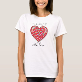 Camiseta Elegante Design de Coração Simples Editável