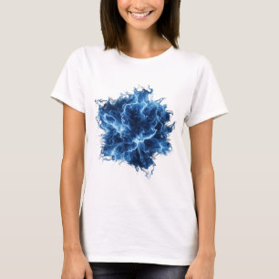 Camiseta Elegante Design Prateado CHAMA AZUL