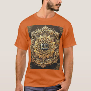 Camiseta Elegante Dourado Mandala Eid Mubarak