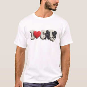 Camiseta Elegante e Estiloso Motivo Artístico Branco EU AMO