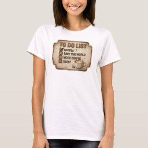 Camiseta Elegante e Estiloso Rosa CAFÉ PRIMEIRO SALVAR O MU