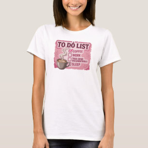 Camiseta Elegante e Estiloso Rosa CAFÉ TRABALHO CRIME VERDA