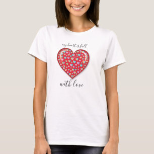 Camiseta Elegante Editibale Simple Heart Design