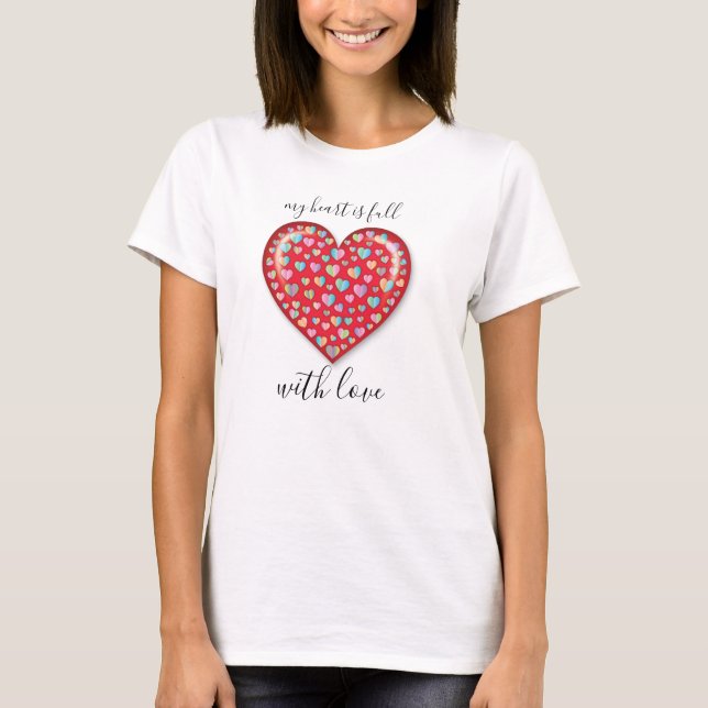 Camiseta Elegante Editibale Simple Heart Design (Frente)