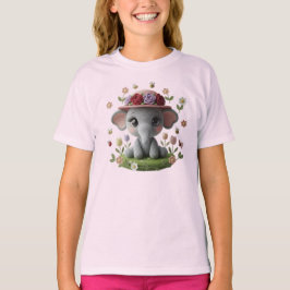 Camiseta Elegante Elefante de Crochê da Primavera 