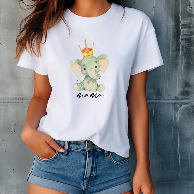 Camiseta Elegante Elefante Mamãe Neutro em Gênero (Criador carregado)
