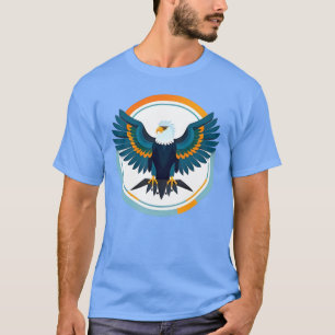 Camiseta Elegante Emblema de Águia Americana