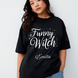 Camiseta Elegante Engraçado Bruxa Nome das Bruxas Halloween