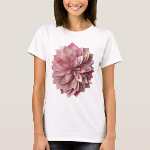 Camiseta Elegante Estampa de FLOR ROSA Prata