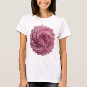 Camiseta Elegante Estampa de Rosa Rosa