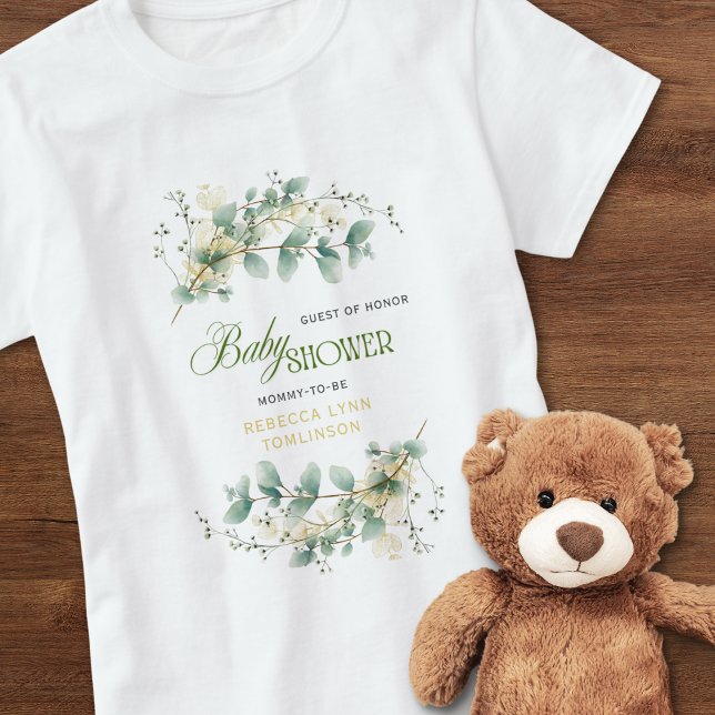 Camiseta Elegante Eucalyptus Gênero Chá de fraldas neutro (Criador carregado)