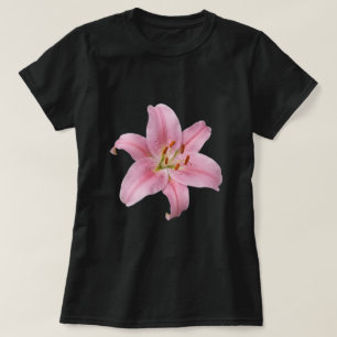 Camiseta Elegante Flor de Lírio Rosa