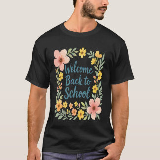 Camiseta Elegante Floral Volta às Aulas - Design de Flor Pa