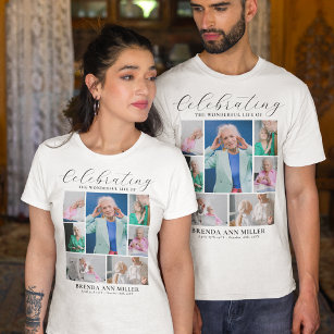 Camiseta Elegante Foto Collage - Homenagem Funeral