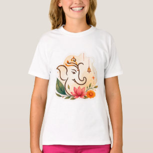 Camiseta Elegante Ganesha Lótus Diwali