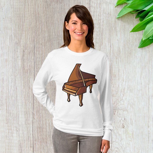Camiseta Elegante Grand Piano Music Lovers Design (Criador carregado)