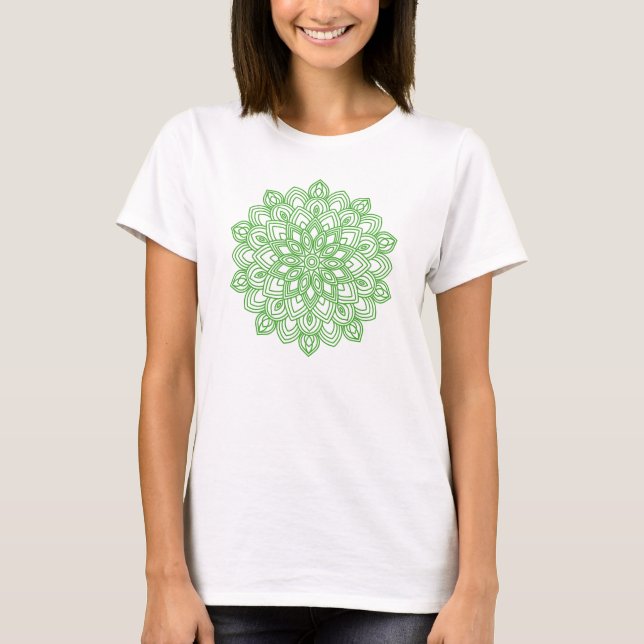 Camiseta Elegante Green Mandala (Frente)