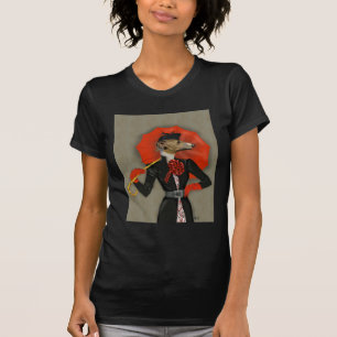 Camiseta Elegante Greyhound e Red Umbrella