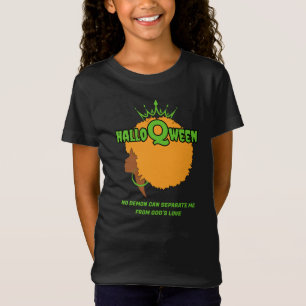 Camiseta Elegante HALLOQWEEN Rainha Afro Halloween Garotas