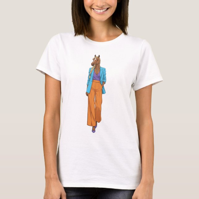 Camiseta Elegante Horse Lady (Frente)