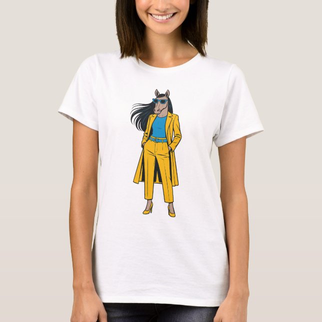 Camiseta Elegante Horse Lady (Frente)