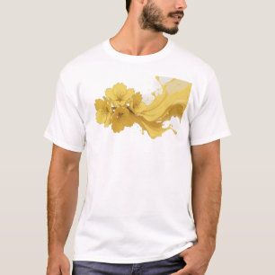 Camiseta Elegante IMPRESSÃO DE FLOR Fashion abstrata