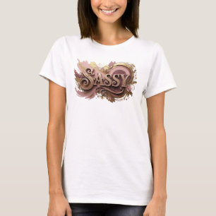 Camiseta Elegante Impressão Vermelha SASSY