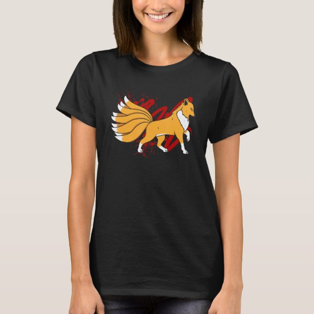 Camiseta Elegante Kitsune Kami Inari Fox Protetor (Frente)