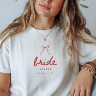 Camiseta Elegante Laço Coquete Personalizado Noiva Despedid