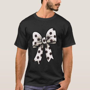 Camiseta Elegante laço de bolinhas brancas retrô Coquette i