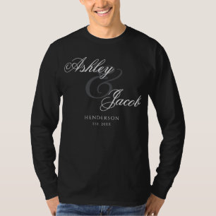 Camiseta Elegante Minimal Sr. e Sra. Wedding