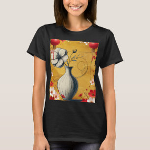 Camiseta Elegante Mínimalista Vase Design