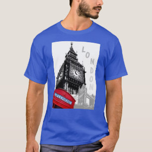 Camiseta Elegante Modern Red Telephone Box London Big Ben