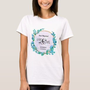 Camiseta Elegante Moldura Dourada Geométrica com Folha de E