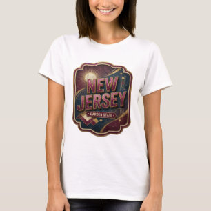 Camiseta Elegante Motivo Artístico NEW JERSEY GARDEN STATE
