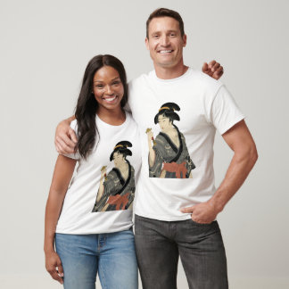 Camiseta Elegante Mulher Samurai na Selva Tropical