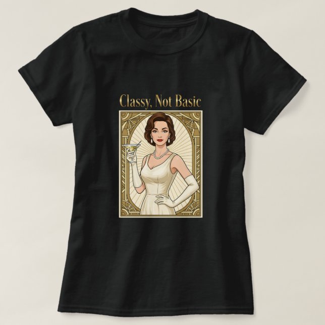 Camiseta Elegante, Não Básico (Frente do Design)