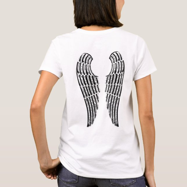 Camiseta Elegante original isolado design Angel Wings (Verso)