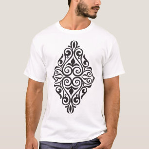 Camiseta Elegante Ornamento Floral Escuro – Botânica Decora