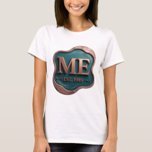 Camiseta Elegante Ouro ME EST 1989 Design Gráfico