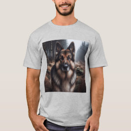 Camiseta Elegante Pastor Alemán Gris