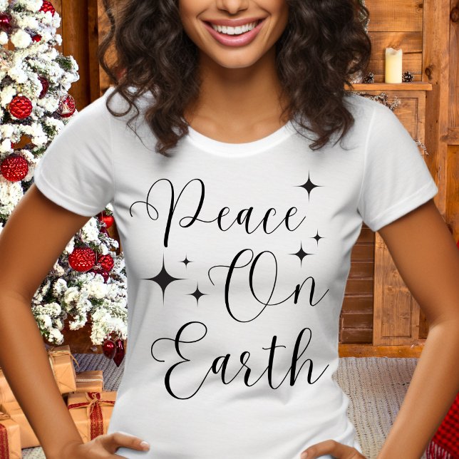 Camiseta Elegante Paz Na Terra Feliz Natal  (Criador carregado)